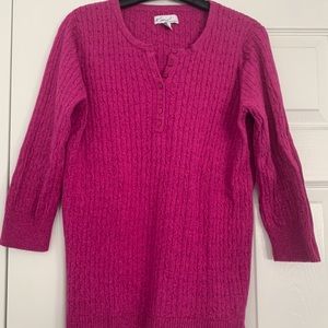 Kim Rogers M Pink V-Neck Sweater